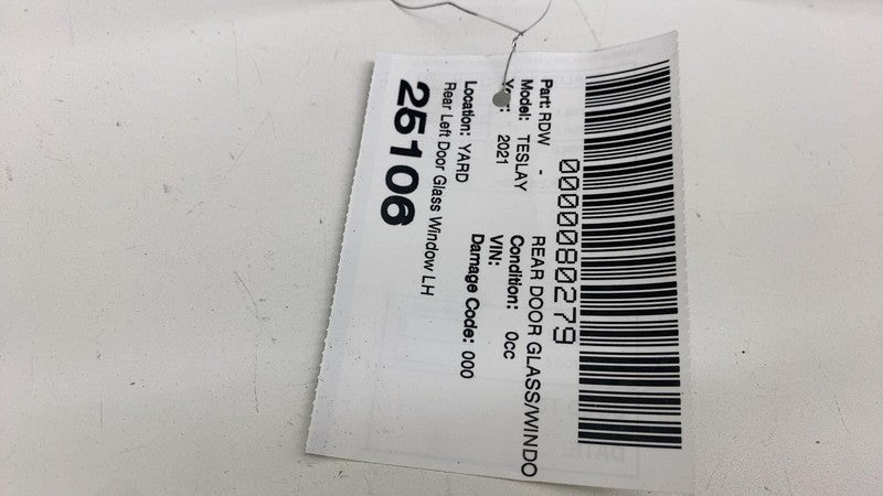 ⭕ 2020-2021 Tesla Model Y MY Rear Driver Side Door Window Glass Left L