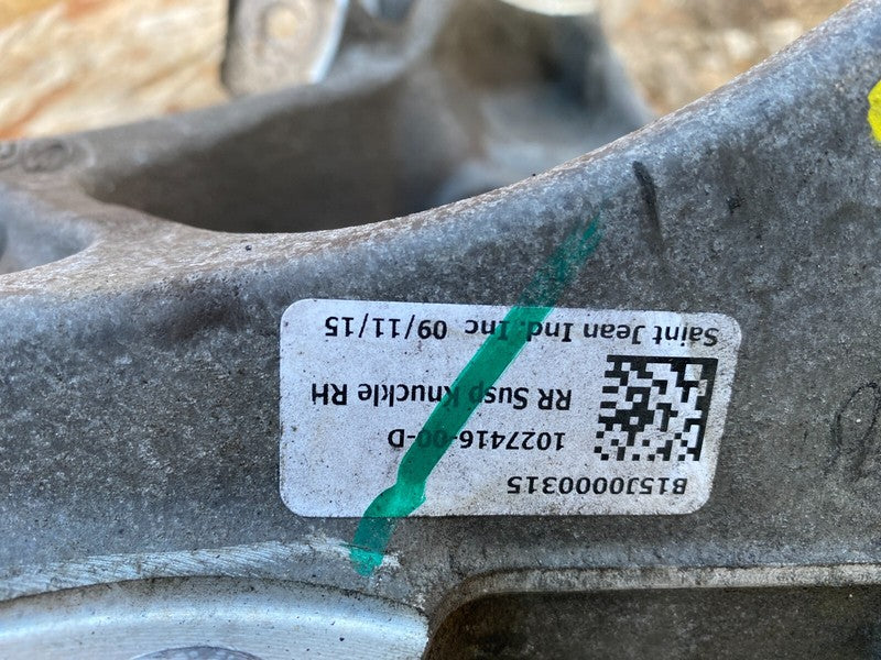 102741600D 16-20 Model X Rear Right Suspension Spindle Knuckle w/ Hub & Shield 1027416-00-D