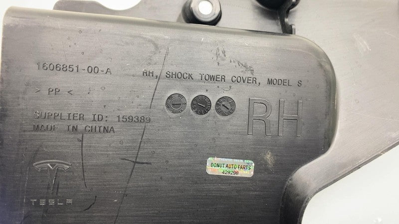 160685100A 2021-2024 Tesla Model S MS Front Passenger Side Tower Shock Cover Trim Right OEM