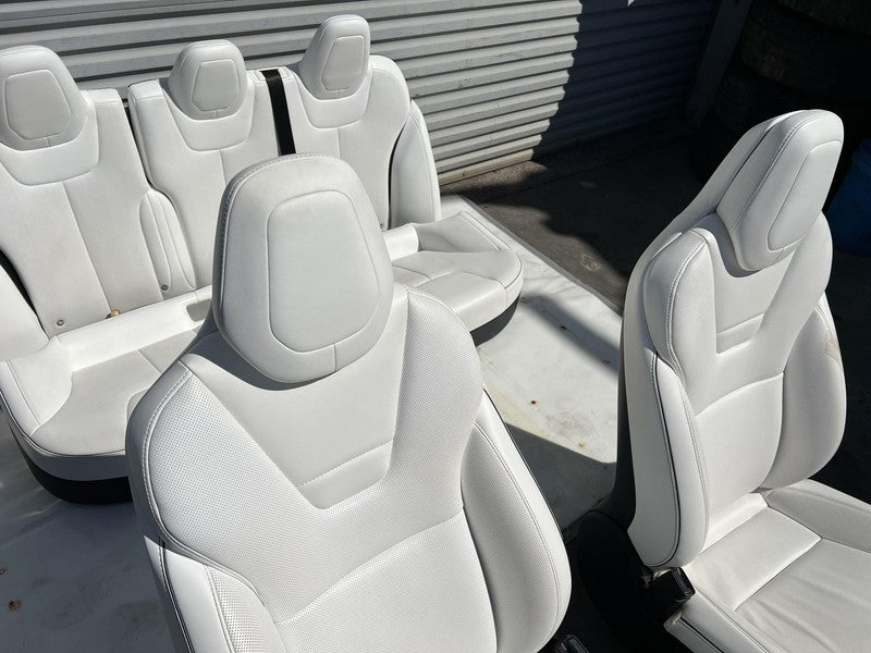 ⭕ 16-20 Tesla Model S Left & Right Front Bucket + Rear 2nd Row Seat Perforated