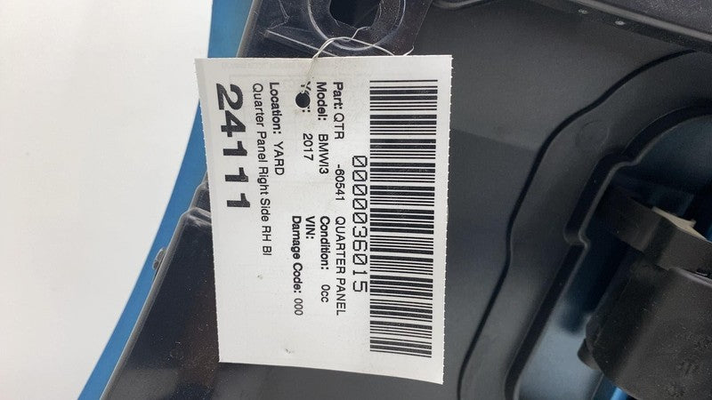 ⭕ 2014-2020 BMW i3 Rear Passenger Side Fender Quarter Panel Cover Right Blue C01