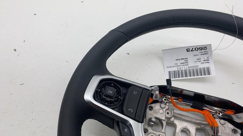 7FG851X7AE ⭕ 2025 Ram 1500 Steering Wheel Black Leather 5th Gen w/ Switch Button 7FG851X7AE