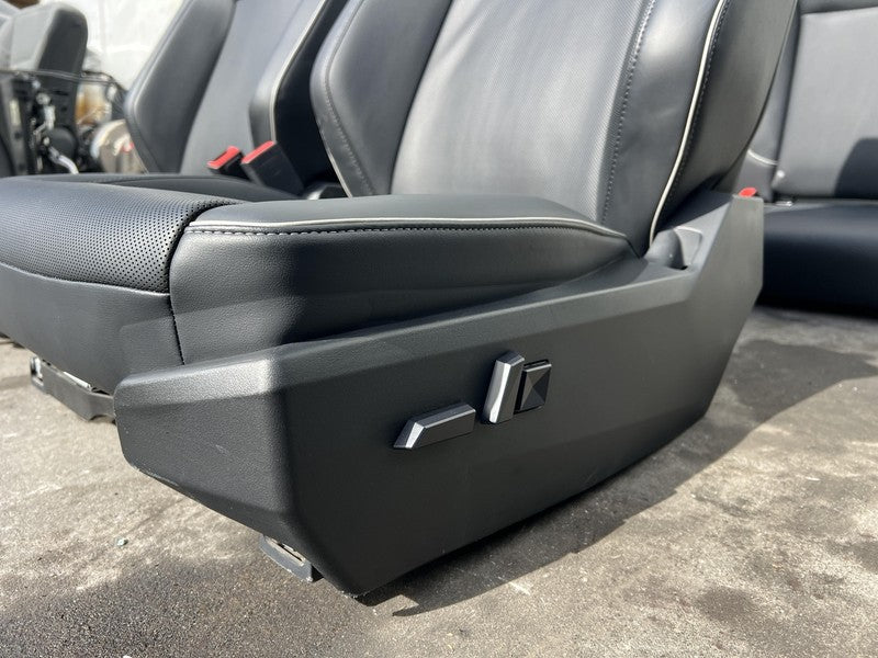 1881398-TX-A 24 25 Tesla Cybertruck Front Seat Left & Right + Rear 2nd Row Perforated Black
