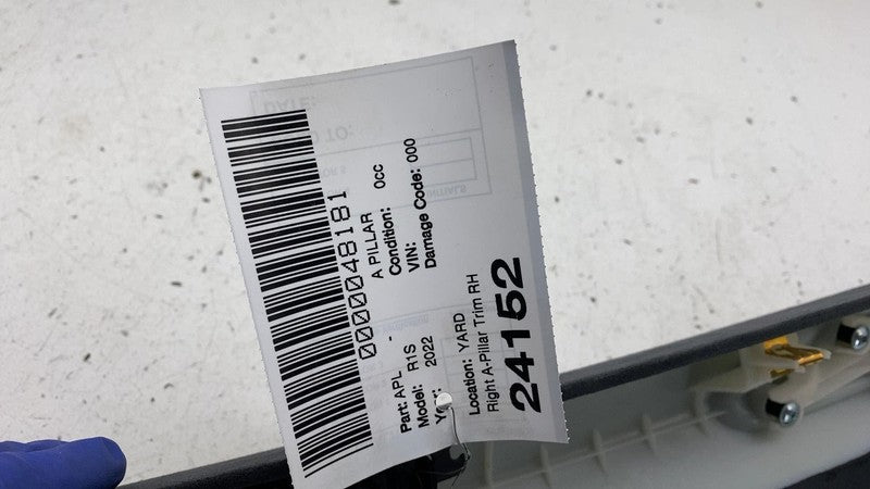 PT00647943 2022-2024 Rivian R1T R1S Front Right A-Pillar Upper Trim Cover Panel w/ Speaker