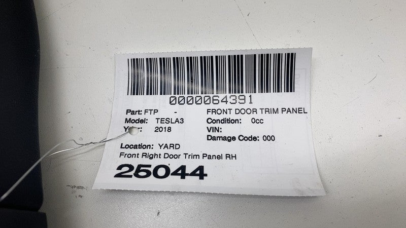 1090411-01-H ⭕ 17-20 Tesla Model 3 Front Right Interior Door Panel Trim Card OEM 1090411-01-H