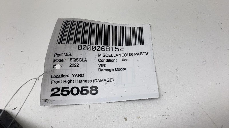 ⭕22 Mercedes Benz EQS450+ Front Passenger Side Wire Harness Right RH A