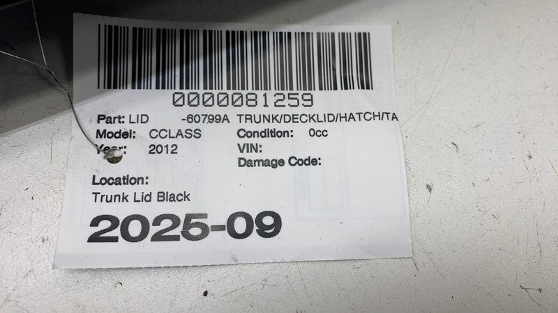 ⭕ 2012-2015 Mercedes-Benz C63 AMG C-Class Rear Trunk Lid Shell Decklid Panel