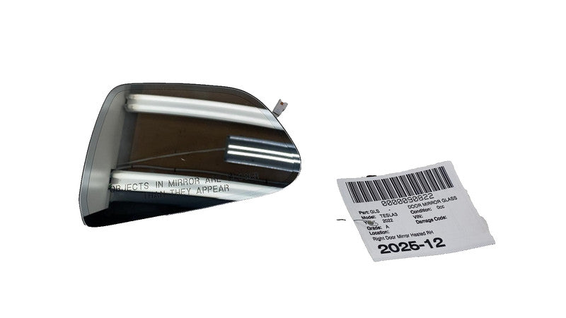 ⭕ 17-23 Tesla Model 3 Right Side Exterior Rear-View Door Mirror Glass