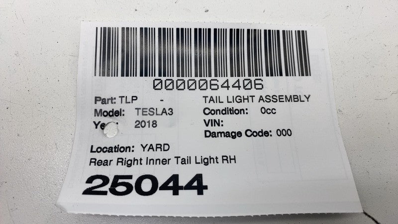 107740200E ⭕ 2017-2023 Model 3 Rear Right Inner Taillight LED Tail Lamp 3-Pin 1077402-00-E