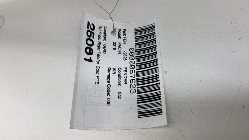 ⭕ 17-18 Chrysler Pacifica Front Passenger Side Fender Shell Panel Right Gold PTE