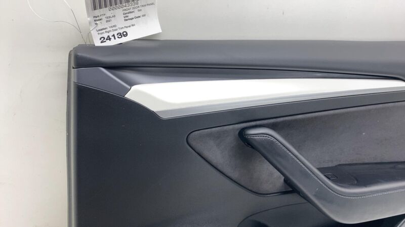 🍩 21-23 Tesla Model 3 Front Passenger Side Interior Door Panel Trim Card Right