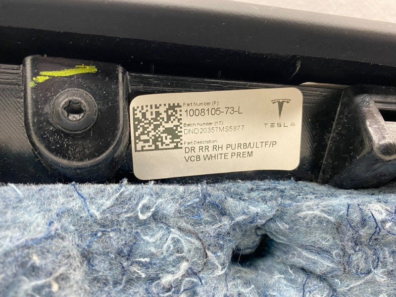 100810553L ⭕12-20 Model S Rear Passenger Side Door Panel Trim Card Cover Right 1008105-53-L