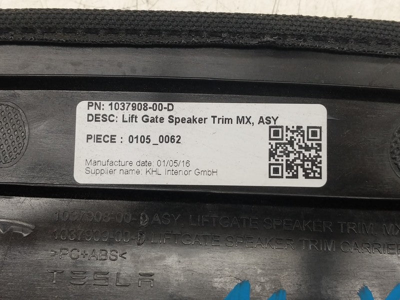1037908 00 D ⭕ 2016-2020 Tesla Model X Rear Liftgate Speaker Trim Carrier Assy 1037908-00-D
