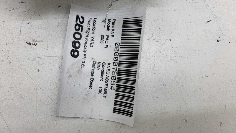 68621602AA ⭕ 17-25 Chrysler Pacifica Front Right Spindle Knuckle w/ Dust Shield 68621602AA