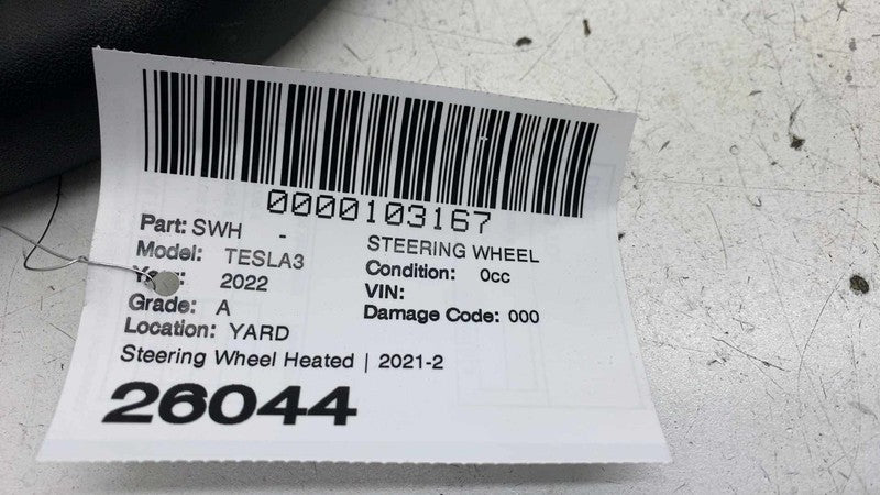 ⭕ 2021-2023 Tesla Model 3 Steering Wheel Assy Leather Black Heated 149
