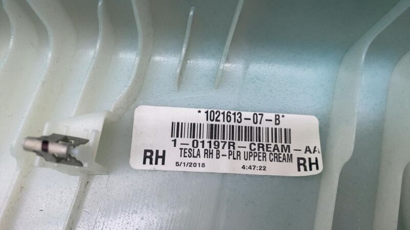1021613 07 B 2012-2020 Tesla Model S MS Passenger Side B-Pillar Upper Trim Cover Panel Right