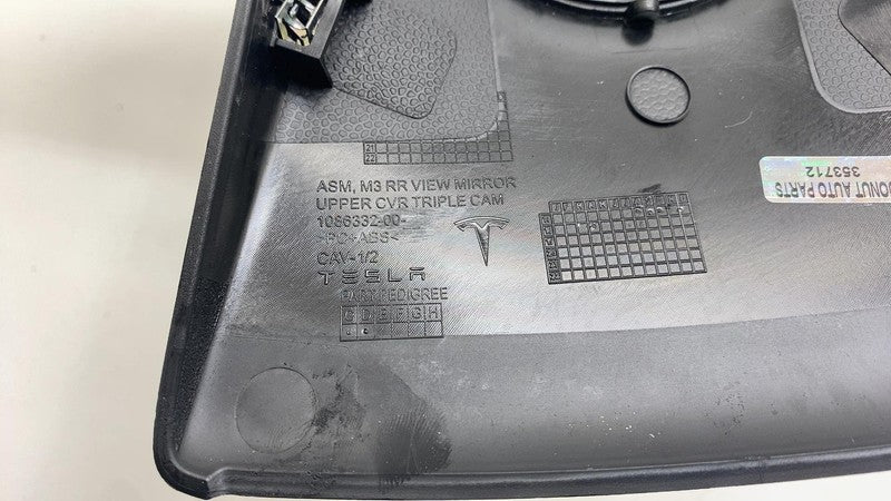 109838300D ⭕ 2017-2020 Model 3 Front Interior View Mirror Upper Cover w/ Camera 1086332-00