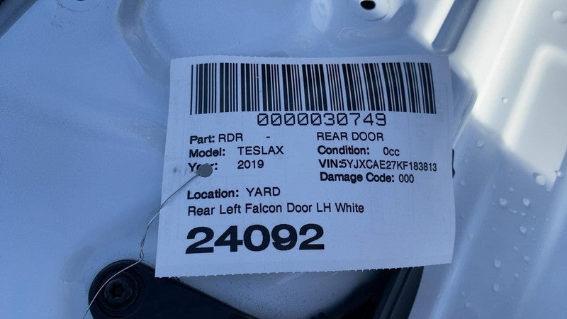 1028790-00-K ⭕ 2016-2024 Tesla Model X Rear Driver Side Falcon Door Shell Panel LH White PPSW