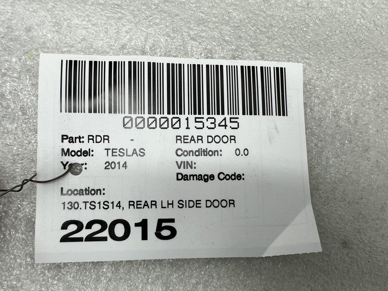 2012-2015 Tesla Model S Rear Passenger Side Door Shell Panel Right Whi