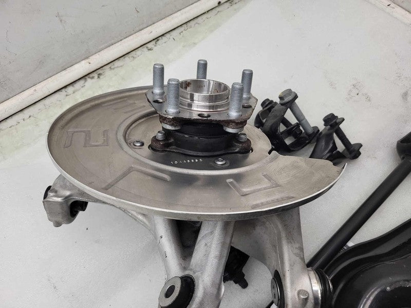 1044411 00 F ⭕17-23 Model 3 Rear Left Knuckle Hub w/ Upper + Lower AFT Toe Link 1044411-00-F
