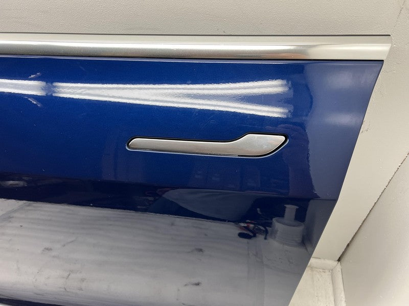 1081421-E0-C ⭕ 2017-2020 Tesla Model 3 Front Door Shell Panel Left Blue - PPSB 1081421-E0-C