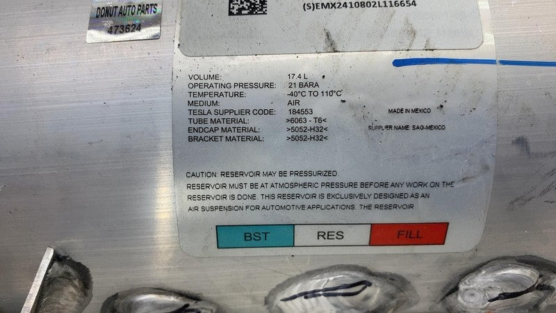1250921-NV-B ⭕ 24 25 Tesla Cybertruck Air Suspension Compressor Reservoir Tank 1250921-NV-B