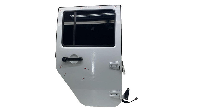 ⭕ 12-18 Jeep Wrangler Rear Passenger Door Panel + Window Glass Right White - PW7