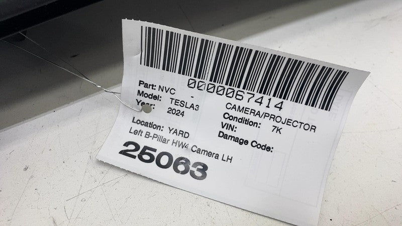 1711762-00-F ⭕ 24 25 Model 3 Left B-Pillar Applique Glass Trim Molding w/ Camera 1734275-00