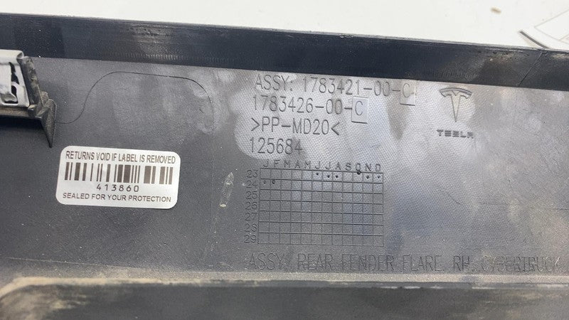 178342100C ⭕ 24-25 Tesla Cybertruck Rear Right Fender Flare Arch Trim Molding 1783421-00-C