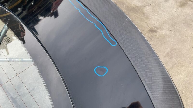 E6 43R-000319 2012-2015 Tesla Model S Rear Tailgate Hatch Panel w/ Liftgate Glass Black - PBSB