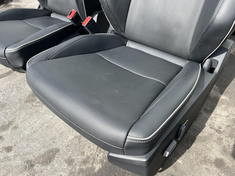 1881398-TX-A 24 25 Tesla Cybertruck Front Seat Left & Right + Rear 2nd Row Perforated Black