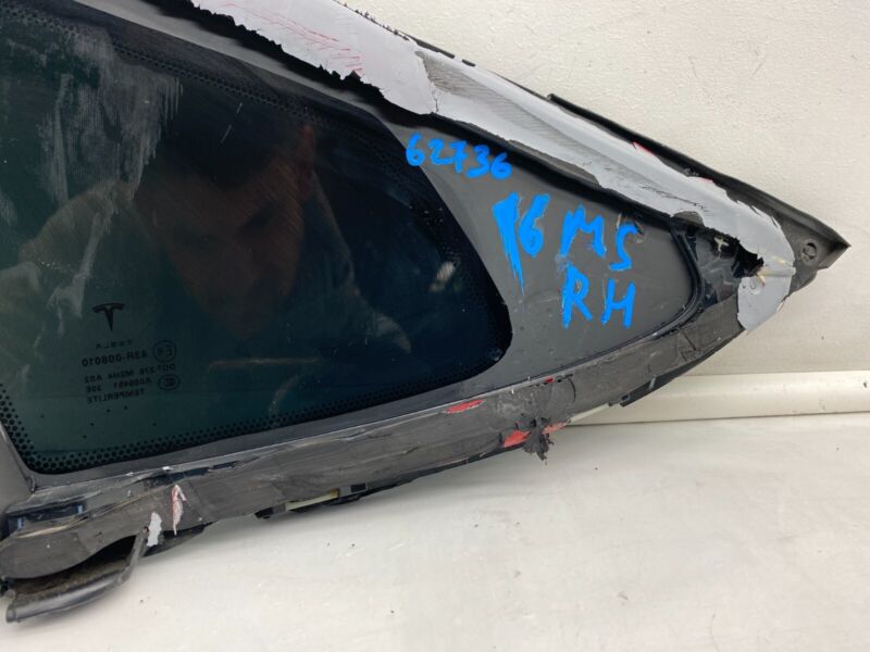 E6 43R-008010 2016-2021 Tesla Model S MS Rear Passenger Side Quarter Window Glass Right RH OEM