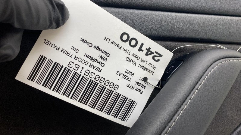 1588128-91-B ⭕ 21-23 Tesla Model 3 Rear Side Interior Door Panel Trim Card Left 1588128-91-B