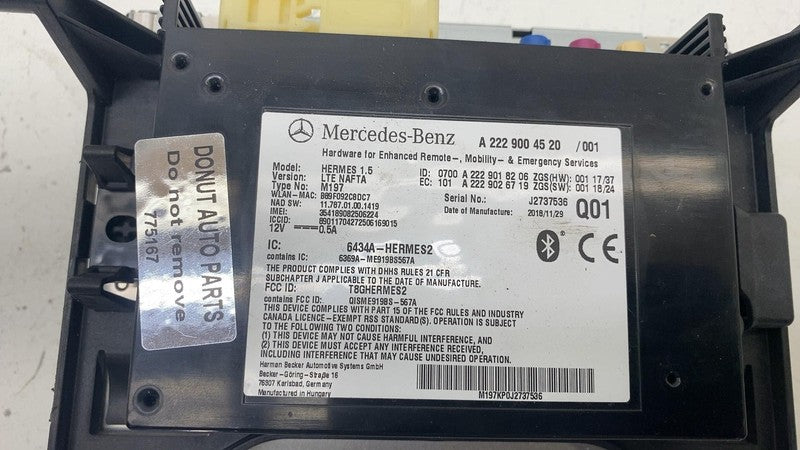 A 222 900 45 20 ⭕ 19-23 Mercedes C300 W205 Communication Module & Radio Receiver OEM A2229004520