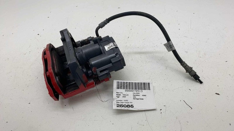 1078541-00-B ⭕16-20 Model X Rear Driver Side Caliper Red w/ Brake Hose Line Left 1078541-00-B