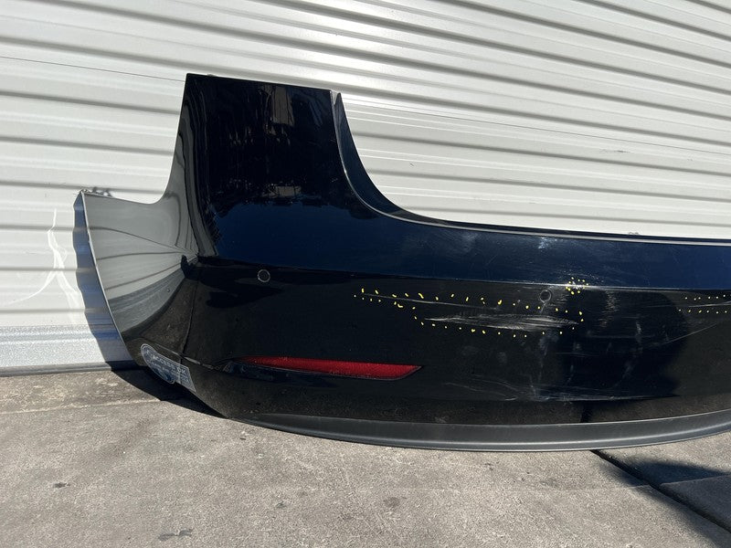 ⭕ 2017-2022 Tesla Model 3 Rear Bumper + Valance Park Sensor & Harness Black PBSB