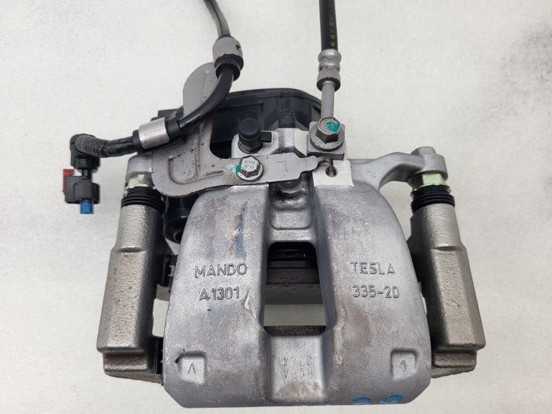 104462300F ⭕ 2017-2025 Tesla Model 3 Rear Left Caliper w/ Brake Line Hose BASE 1044623-00-F