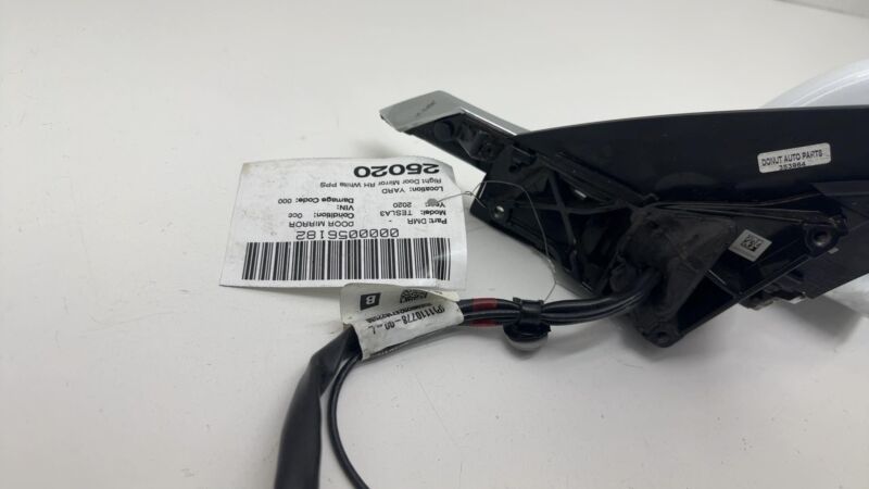 1110778-00-L ⭕ 17-20 Model 3 Right Exterior Rear View Door Mirror White - PPSW 1110778-00-L
