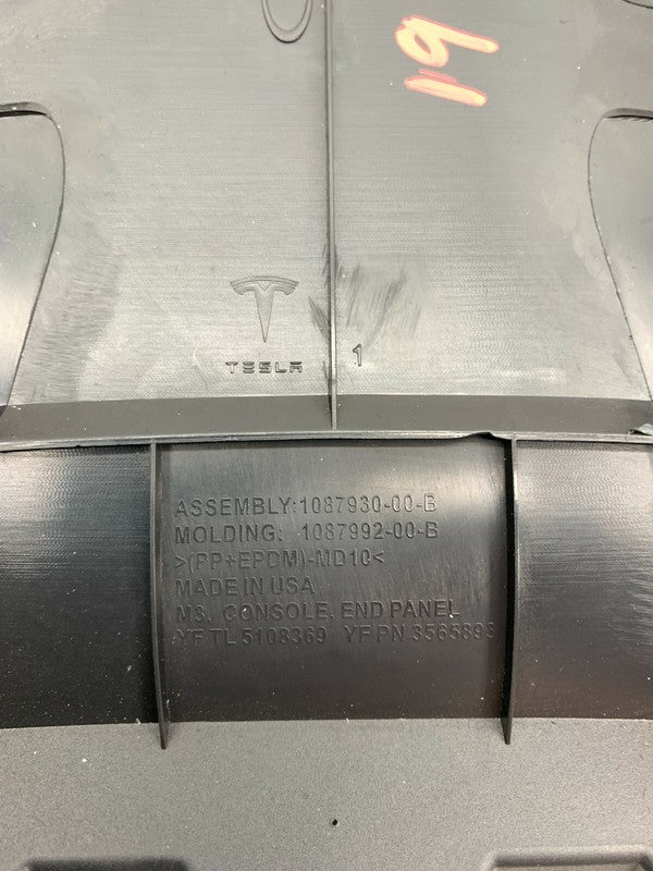 1087992-00-B 2017-2022 Tesla Model 3 Y Center Console Rear End Panel Trim Back Cover Black