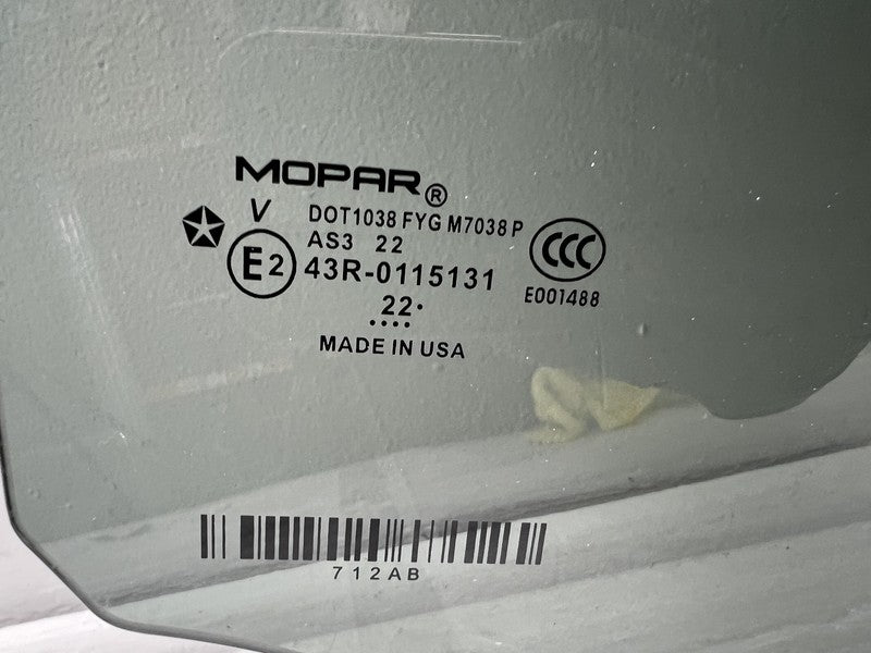 ⭕2018-2024 Jeep Wrangler 4XE Rear Passenger Side Door Window Glass Rig