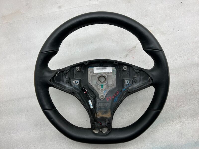 2012-2021 Tesla Model S X Leather Steering Wheel Heated Black 1036774-00-C OEM