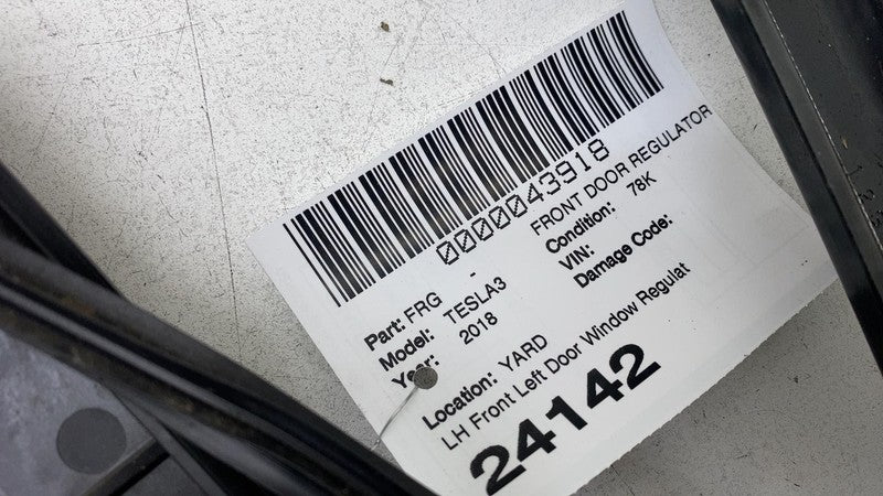⭕ 17-23 Model 3 Front Left Door Window Glass Regulator & Motor LH 1096