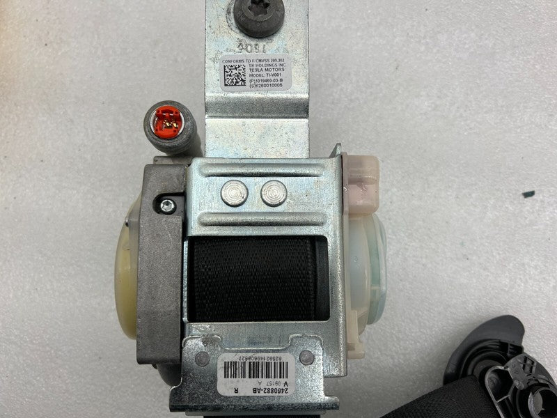 ⭕12-20 Model S Front Right 1st Row Seat Belt w/ B-Pillar Upper Trim 10