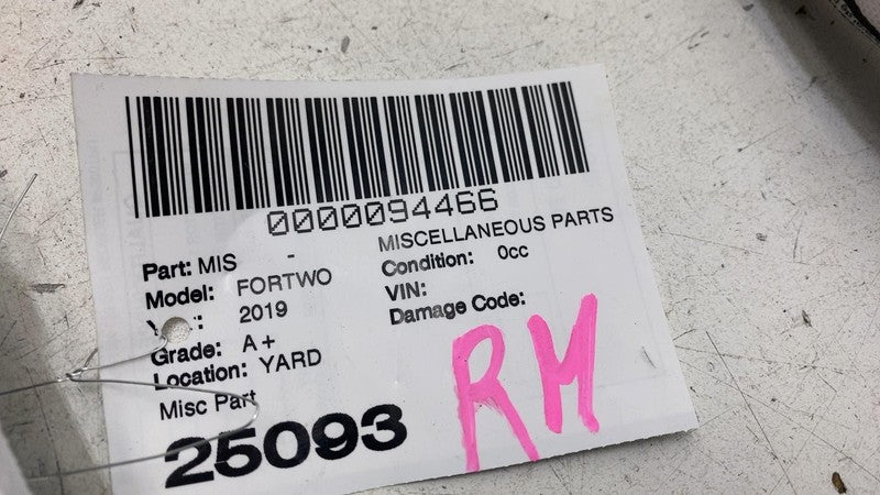 ⭕ 2019 EQ Smart Fortwo Passenger Side SRS Curtain Roof Airbag Right A4