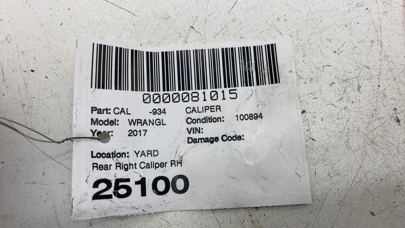 ⭕ 2007-2018 Jeep Wrangler Rear Passenger Side Caliper w/ Brake Hose Line Right