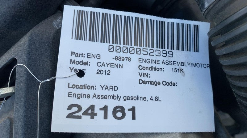 2011-2012 Porsche Cayenne Engine 4.8L Gas Assembly Non-Turbo (5th VIN = B)