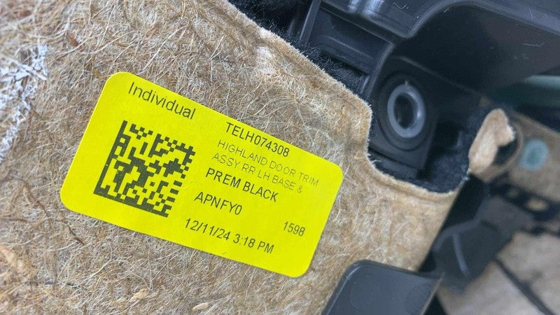 1983171-25-E ⭕ 2024 2025 Model 3 Rear Side Highland Door Panel Trim Card Left LH 1983171-25-E