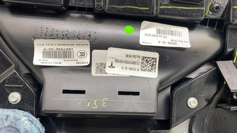 1007936-52-N ⭕ 16-20 Model S Front Passenger Side Door Panel Trim Card Right RH 1007936-52-N
