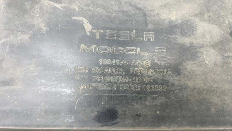 1084174 A0 C 17-23 Model 3 Front Bumper Lower Valance Under Tray Diffuser Shield 1084174-A0-C
