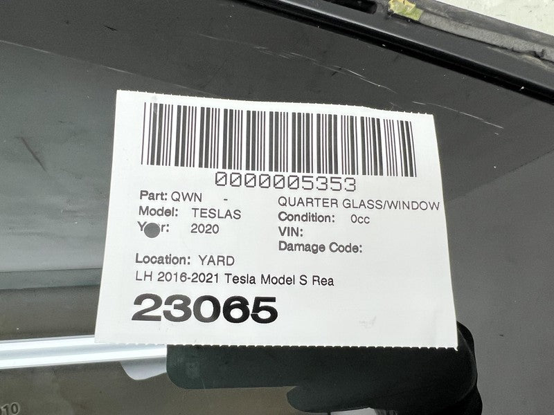 ⭕ 2016-2021 Tesla Model S Rear Driver Side Quarter Window Glass Left LH Assembly
